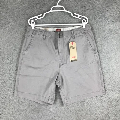 Shorts Levis XX Chino EZ Masculino Grande Cinza Elástico Casual Acima do Joelho Verão - Imagem 1 de 4