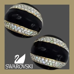 Vintage SWAROVSKI Ohrringe CLIP ON Chic COCKTAIL Goth Chic FORMELL Rocker URBAN - Bild 1 von 19