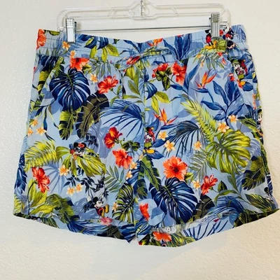 Tommy Bahama Disney Jungle Jubilee Pantalones Cortos de Lino para Mujer Medianos Azul Mickey Mouse Foto 1 de 4