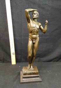 Rodin’s The Age Of Bronze Bronze Male Nude Sculpture On Stepped Base - Picture 1 of 2