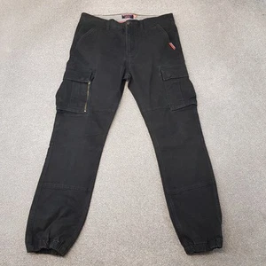 Superdry Mens Trousers 34x29 Black Cargo Utility Combat Pant Paratrooper Surplus - Picture 1 of 10