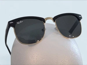 Ray Ban Sunglasses Clubmaster Unisex 30164920138 Gold Frame, Gray Lenses - Picture 1 of 11