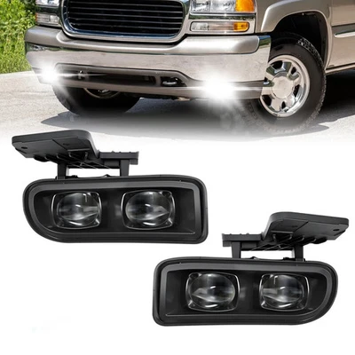 Pair LED Fog Lights Lamps For 1999-2002 GMC Sierra 1500 2500 3500 2000-06 Yukon - Image 1 of 4