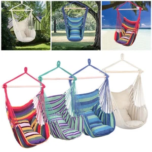 Chair Hanging Rope Swing Hammock Outdoor Porch Patio Yard Seat Mul Colors - Picture 1 of 28
