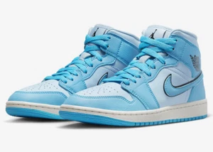 Air Jordan 1 Mid SE Ice Blue/Black-Powder Blue DV1302-400 US Size W 11 .5 / M 10 - Picture 1 of 7