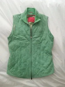 Isaia Napoli Quilted Lime Green Suede Vest Sz 38R Cool Luxe Classic - Picture 1 of 5