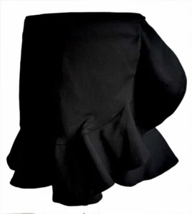 ZARA WOMAN SHORT BLACK MINI SKIRT WITH FRILL & ZIP FASTENING SIZE S SMALL NEW - Picture 1 of 6