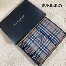 Burberry London Blanket Wool 100% Nova Check Gray Horse Logo with Box Women NEW