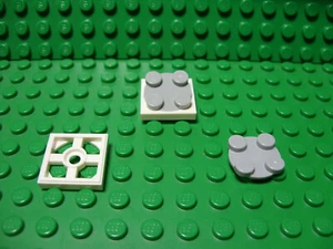 Lego NEW white 2 x 2 turntable pieces (white base with gray )    Lot of 2 sets - Picture 1 of 3