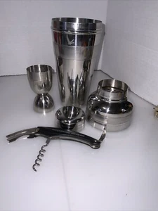 Grey Goose 3 pc  Stainless Steel Vodka Martini Shaker , Jigger  & Opener - Picture 1 of 7