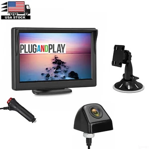 Car Rear View Backup System 5'' Monitor Night Vision Reversing Camera Waterproof - Picture 1 of 12