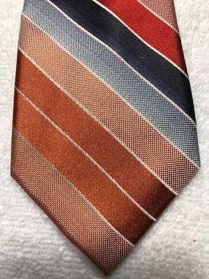 CORBATA MADISON HOMBRE ROJO NARANJA NEGRO GRIS 4 X 59 NUEVA SIN ETIQUETAS Foto 1 de 4