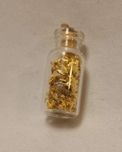 Vial, Filled Full of Gold Leaf Flakes! Great For Gift Giving!!! WOW - Picture 1 of 1