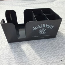Jack Daniel's Porta tovagliolo piano barra di plastica caddy cannucce nere