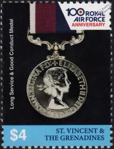 QEII LONG SERVICE & GOOD CONDUCT MEDAL British Military Medal Stamp (2018 RAF) - Picture 1 of 1