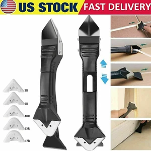 3-In-1 Silicone Remover Smooth Scraper Grout Kit Tools Caulk Finisher Sealant US - Picture 1 of 12