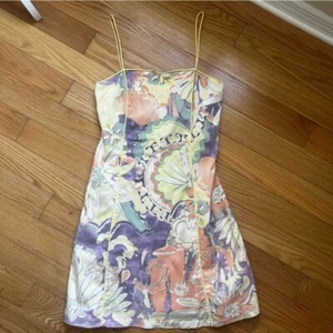 HavenBleu Y2K Pastell Paisley Pailletten Frühling Sommer Cami Kleid S Buttergelb - Bild 1 von 15