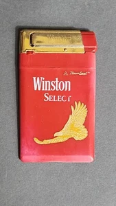 Vintage Lighter Winston Select Mini Cigarette Flat Push Button 80s Advertising - Picture 1 of 7