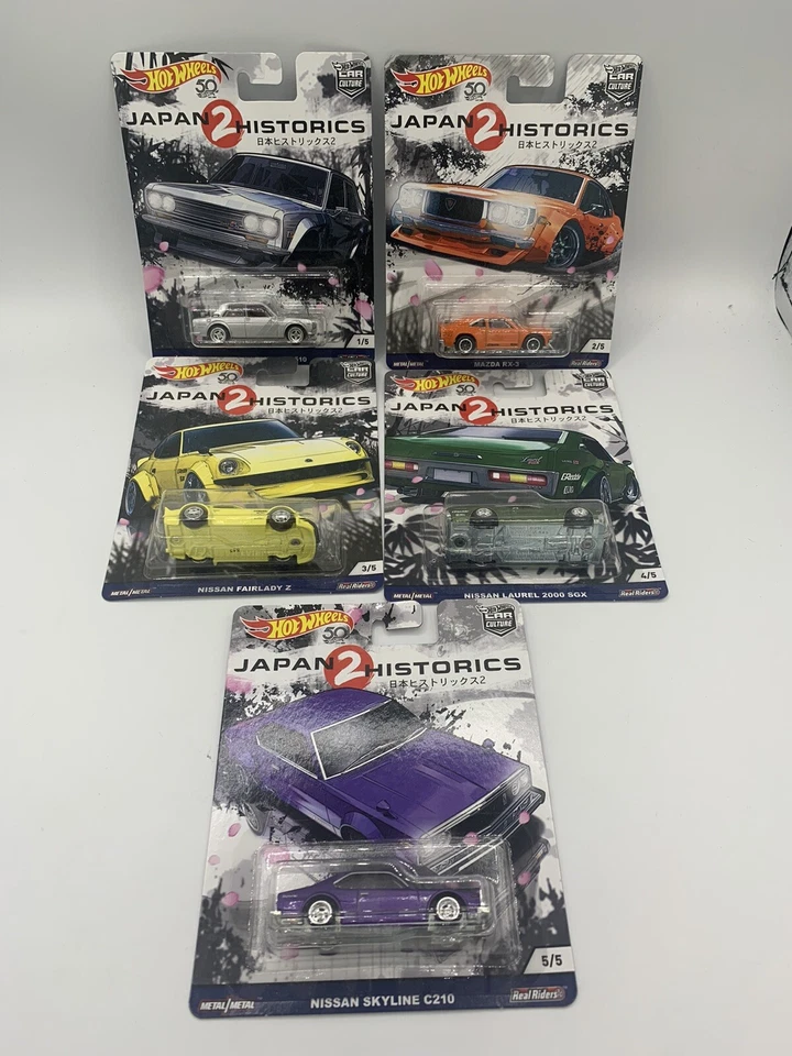 2018 Hot Wheels Japan Historics 2 Complete Set of 5 Real Riders JDM