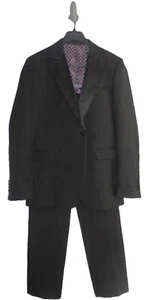 NWOT ALTON LANE 44L 34/ 32 Pants Tailored Fit 2 Piece Black Tuxedo w/ Black Trim - Picture 1 of 23