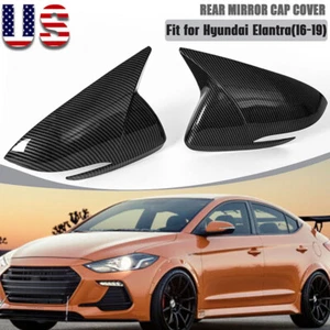 Cubierta de espejo retrovisor de fibra de carbono para Hyundai Elantra 2016-2019 BK - Imagen 1 de 9