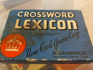 Crossword Lexicon Card Game by Parker Brothers Vintage 1930s Family - Picture 1 of 8