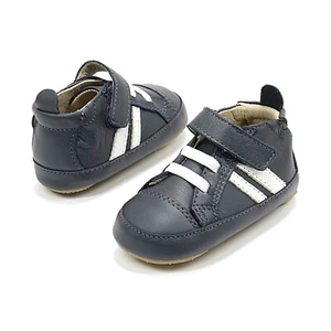 Baby Boy Navy Sneaker Old Soles High Roller Blue Leather Crib Shoes New - Picture 1 of 6