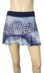 SOFIBELLA sz M Blue Ombre Leopard Printed Tennis Pickleball 13" UV Skort NEW - Picture 1 of 4