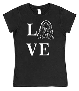 Love Spaniel Dog Ladies Fitted T-Shirt gordon setter picardy cocker springer - Picture 1 of 2