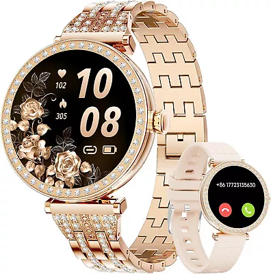 MARKENLOS Smartwatch Damen Frauen mit Telefonfunktion Armbanduhr für iPhone Samsung Huawei