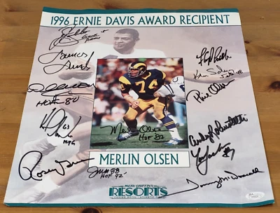 1996 Ernie Davis Award JSA Authenticated Autographed Poster w/13 Signatures !! - Image 1 of 4