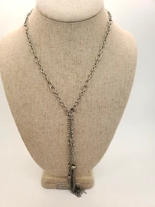 Chico's silvertone necklace tassel 22 in layering - Picture 1 of 3