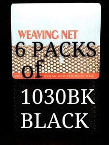 6 LOTS THE CHALLENGER WEAVING NET FOR SYNTHETIC & HUMAN HAIR BLACK 1030BK - Picture 1 of 2