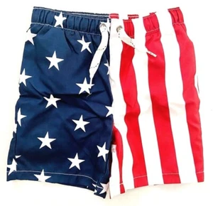 City Streets Toddler Boys Red, White & Blue Stars & Stripes Swimming Trunks - Picture 1 of 8