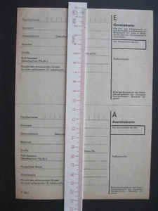 Einreisekarte Ausreisekarte DDR Vordruck Formular Grenze Zoll Kontrolle Ostalgie - Bild 1 von 2