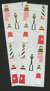 Mrs Grossman Vintage (nicht mehr produziert) 2x6" - zwei Blätter "Leuchtturm" Aufkleber (c-1997) - Bild 1 von 1
