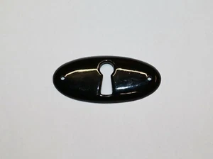 Schlüsselloch Rosette schwarz oval Schrank Schublade Möbel restaurieren #M22 - Bild 1 von 5