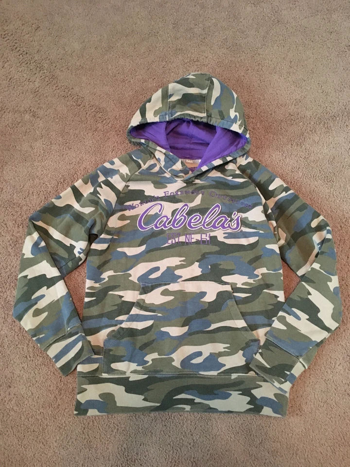Womens Cabelas Hoodie Size S Camo Purple NE-61 - Image 1 of 1