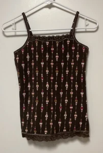 Arizona Cami Tank Top w/ Shelf Bra - Hearts & Butterflies - Size Medium - Picture 1 of 3