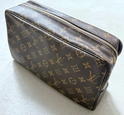 Louis Vuitton Kosmetiktasche Trousse Toilette 28, braunes Leder Monogram Canvas - Bild 1 von 4