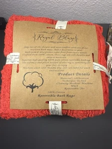 Royal Blaze 100% Cotton Reversible Bath Rug - Picture 1 of 6