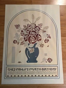 1977 Chez Panisse 4th Birthday Poster by David Lance Goines Poster Floral - Picture 1 of 6