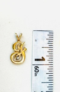 VINTAGE 14kt GOLD "J" INITIALE CHARM / ANHÄNGER mit DIAMANT 2 Gramm - Bild 1 von 4