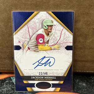 2025 Topps Tier One Jackson Merrill City Connect Signatures Auto Blue /49 Padres - Bild 1 von 6