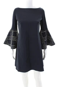 Chiara Boni La Petite Robe Damen Kleid Volantärmel Knielang Blau Größe 42 - Bild 1 von 6