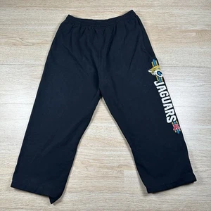 Jacksonville Jaguars NFL Sweatpants Mens Large Black Wide Leg - Picture 1 of 9