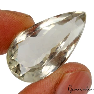 Certified 32.50 Cts Natural Green Amethyst (prasiolite) Loose Pear Cut Gemstone - Picture 1 of 6