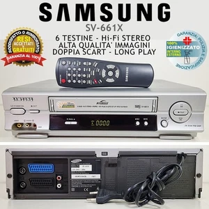 VIDEOREGISTRATORE VHS SAMSUNG SV-661X LETTORE CASSETTE VINTAGE VCR FUNZIONANTE - Foto 1 di 11