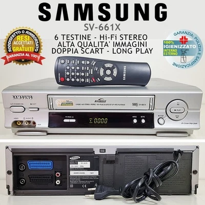 VIDEOREGISTRATORE VHS SAMSUNG SV-661X LETTORE CASSETTE VINTAGE VCR FUNZIONANTE - Immagine 1 di 4