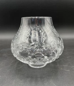 Rogaska Gallia mundgeblasener Kristall Hurricane Schirm mit Blumenmuster - Bild 1 von 8